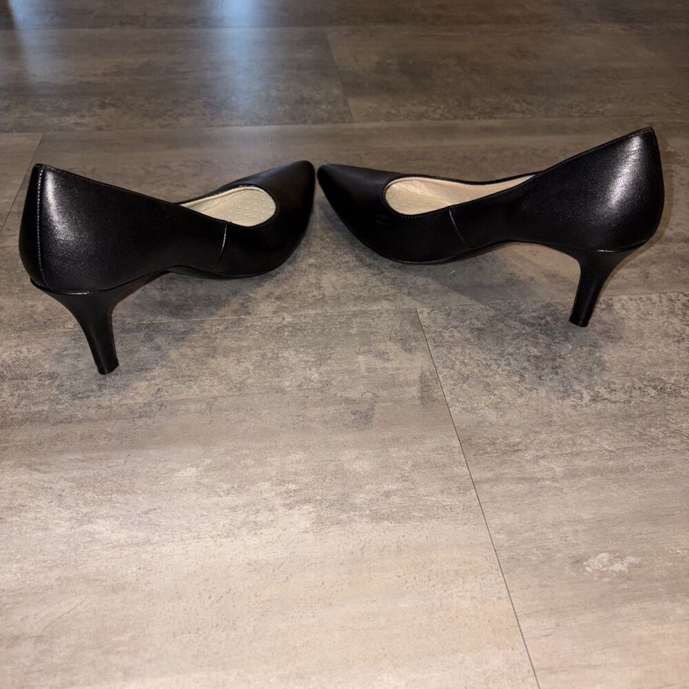 LifeStride Soft System Pointed Toe Black Pump 3 Inch Heel Shoes, Size 10M - Picture 4 of 8